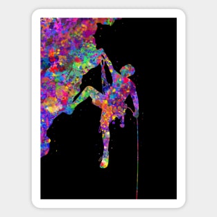 Climber man watercolor art Magnet